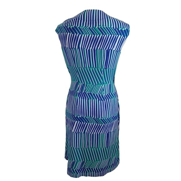 Tommy Bahama Wrap Dress Surplice Style Colorful Geometric Stripe Womens Small - Picture 11 of 12